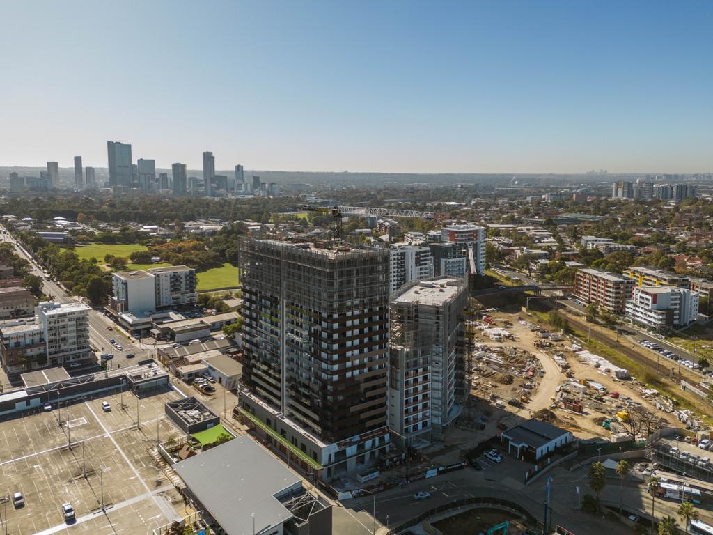 ALAND's Quartz building in the The Gladstone Village in Merrylands has topped out.