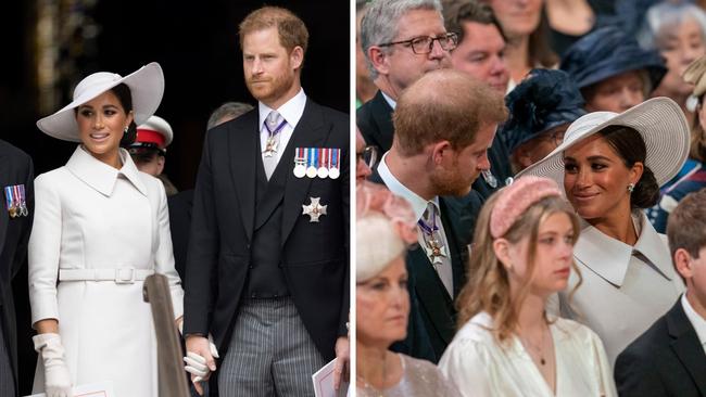 Since their UK return Harry and Meghan have faced one humiliation after another. Now a new photo sums up their disastrous trip. Picture: Getty Images