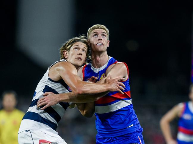 Rhys Stanley held his own against Tim English Picture: Mark Brake/Getty Images