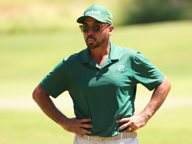 MEMPHIS, TENNESSEE - AUGUST 17: Jason Day of Australia looks on from the first green during the third round of the FedEx St. Jude Championship at TPC Southwind on August 17, 2024 in Memphis, Tennessee. (Photo by Mike Mulholland/Getty Images)