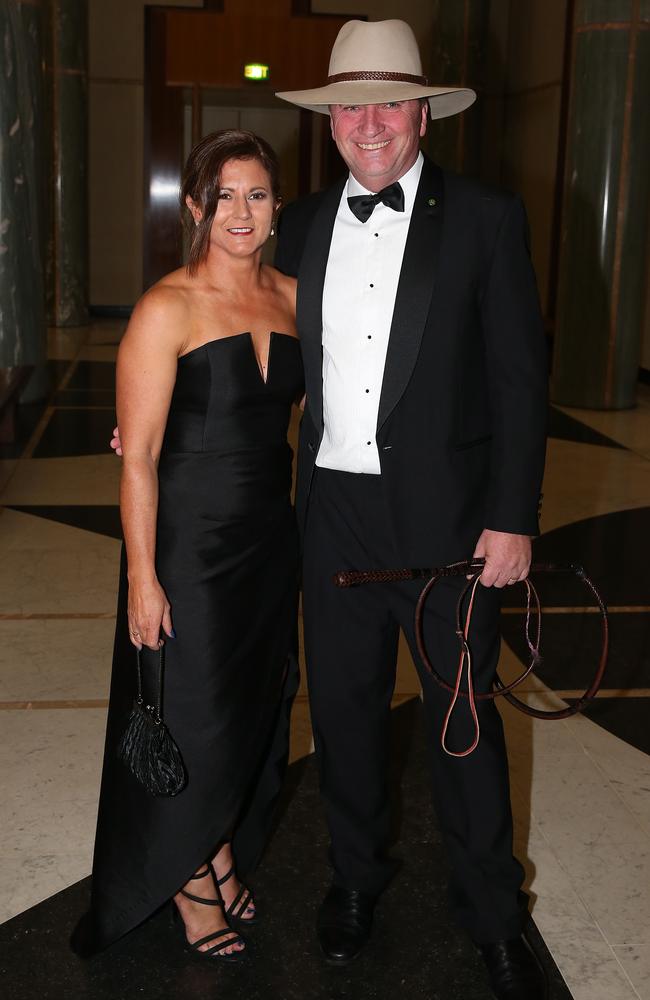 Mr Joyce and wife Natalie arriving at the federal Parliament Midwinter Ball 2017. Picture: Ray Strange