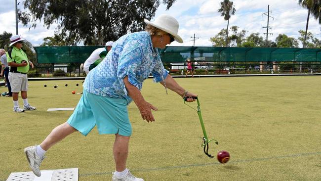 Robyn Buckley at the inaugural Cancer Council Bowls Day Fundraiser at Dalby Bowls Club, 2018. Picture: Ebony Graveur