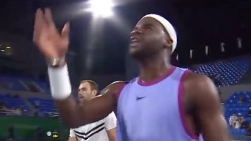 Frances Tiafoe explodes at chair umpire.