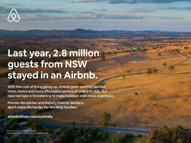 Airbnb’s advertising campaign against the state government.