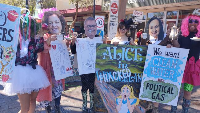 The Mad Frackers Tea Party in the Todd Mall