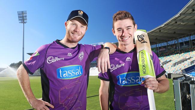 Tasmanian Tigers and Hurricanes Charlie Wakim and Jake Doran could see themselves playing in the Northern Territory next winter under a new partnership between Cricket Tasmania and NT cricket. Picture: LUKE BOWDEN