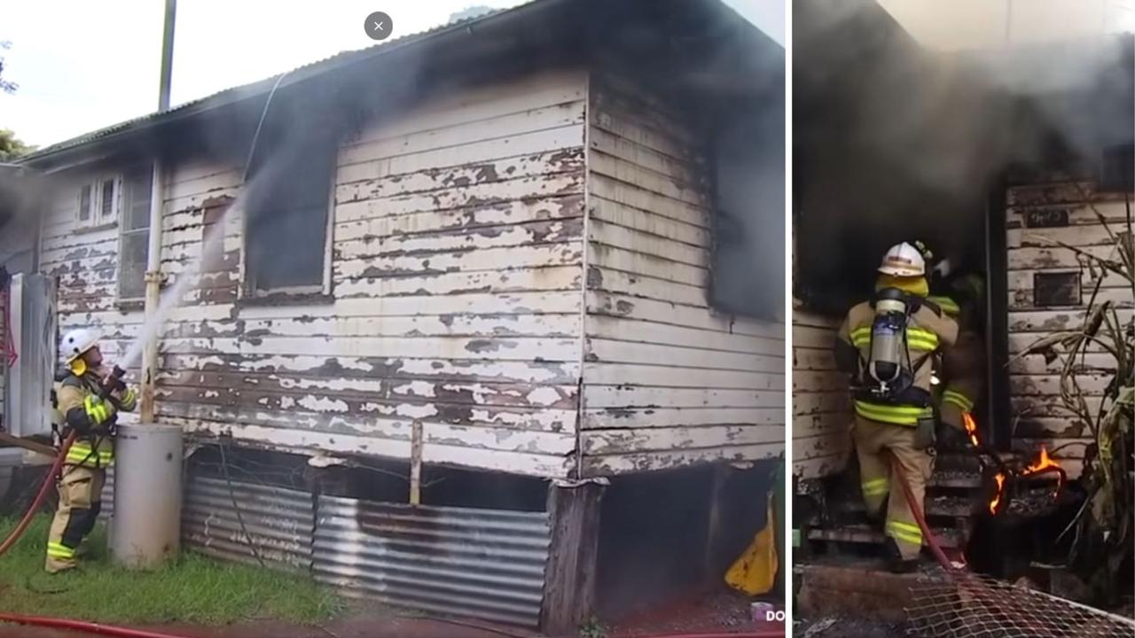 Fire badly damaged The Hill Street unit.. Picture: 7News Toowoomba