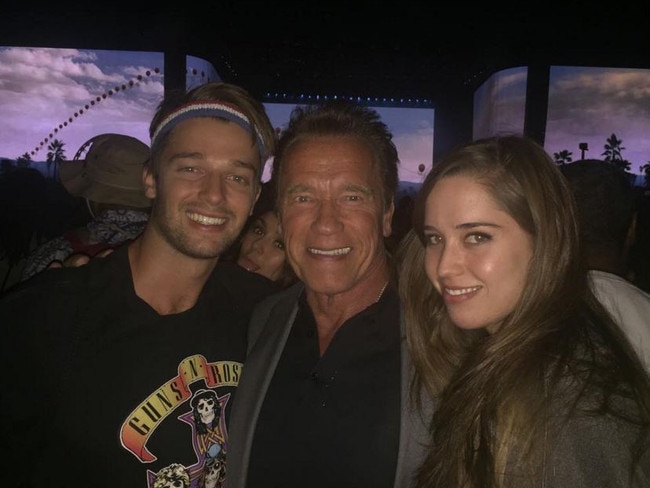 Coachella 2016 on social media... Patrick, Arnold and Christina Schwarzenegger. Picture: Instagram
