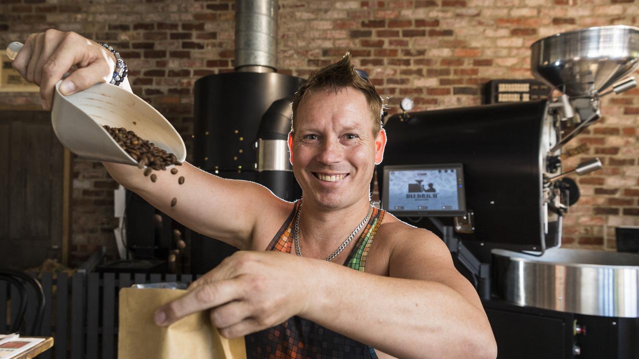 Head roaster Andrew Dickson prepares the beans at Six of One. Picture: Kevin Farmer