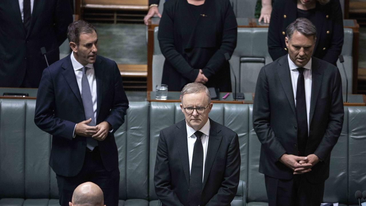 The House paused for a brief moment of silence following the leaders’ speeches. Picture: NCA NewsWire / Gary Ramage