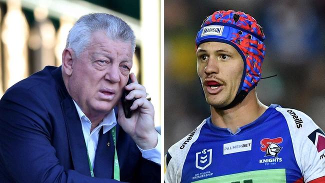 Phil Gould and Kalyn Ponga. Photo: Getty and NRL Photos.