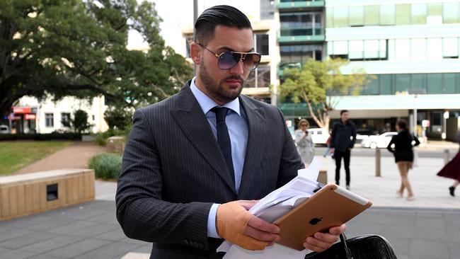 Salim Mehajer arrives at Parramatta District Court in Sydney today. Picture: AAP