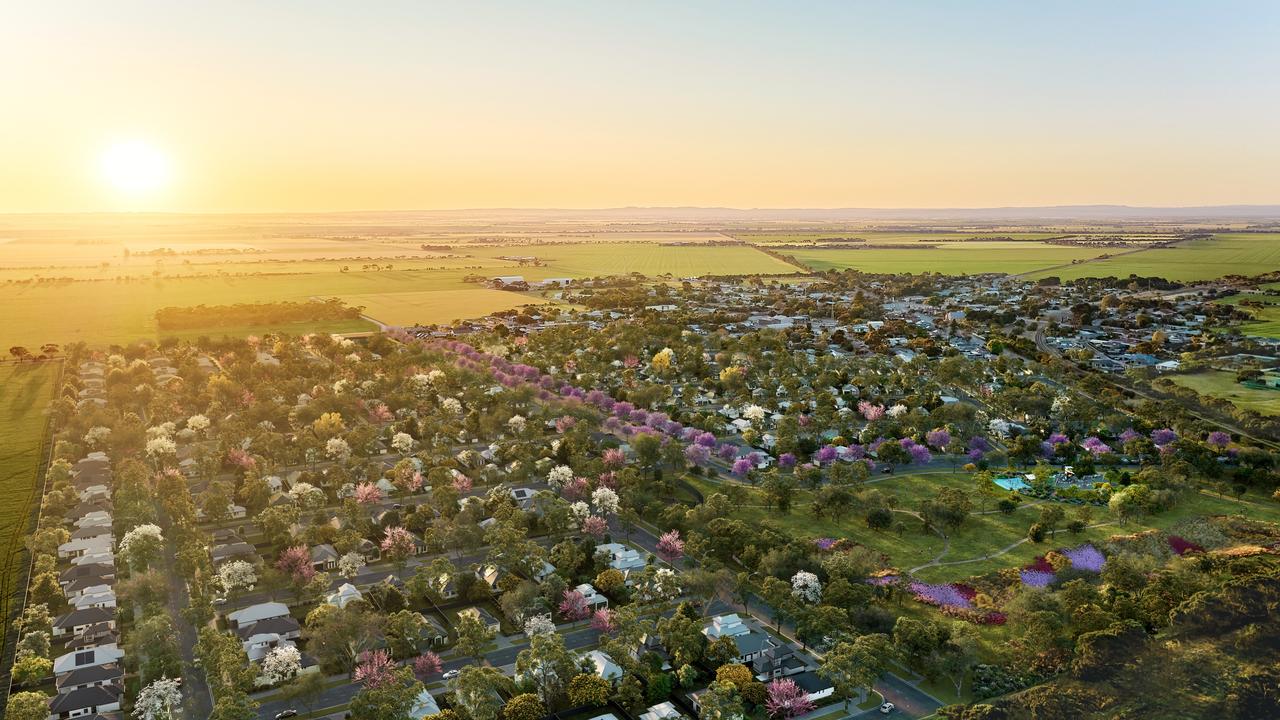 Artist impression of the 1200-resident Gracewood residential community in Mallala, north of Adelaide, by developer Wel. Co, where work has now started. Picture: Wel. Co