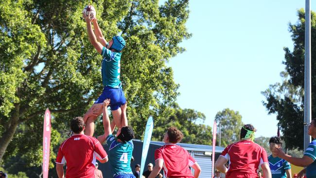 Ballymore Cup rugby action at the Albany Creek Brumbies Junior Rugby Union Club on Friday, April 12, 2024.