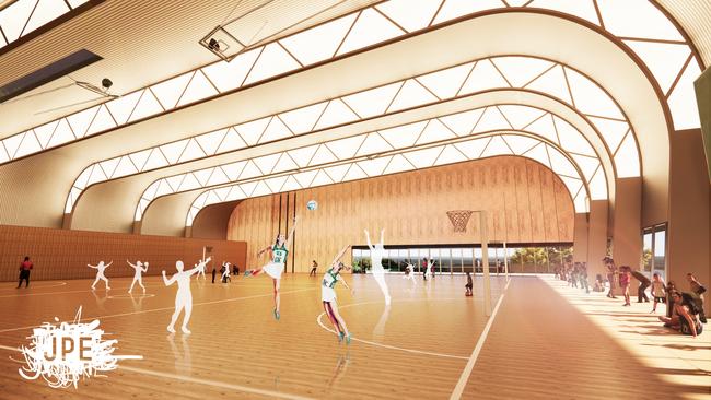 A 2021 artist’s impression of a $20 million arts and sports precinct redevelopment at Mercedes College.