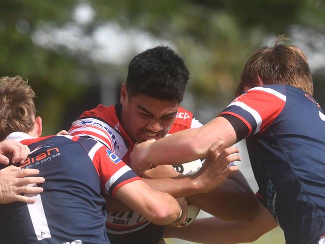 Kirwan State High School hosts St Patrick's College, Mackay, in round 1 of the 2025 Aaron Payne Cup. Picture: Evan Morgan