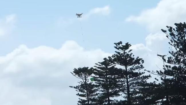 The Easter Bunny came by drone on the northern beaches.