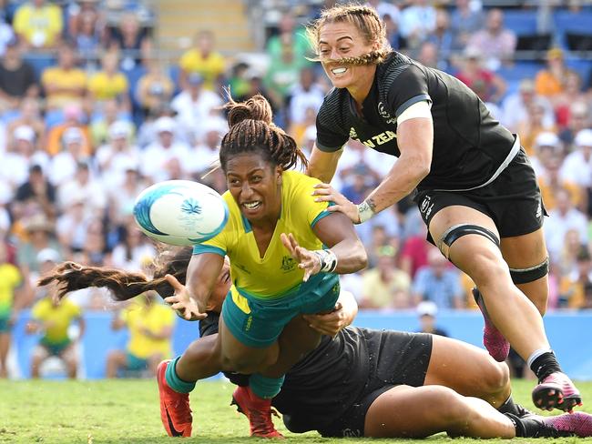 Ellia Green in action against the Kiwis.