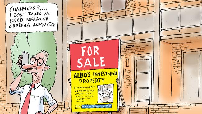 Prime Minister Anthony Albanese is one of more than a million Australian property investors who would be affected by changes to negative gearing. Cartoon: Mark Knight