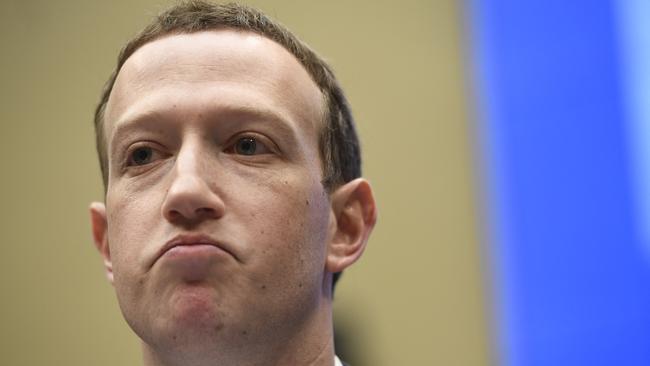 Facebook CEO and founder Mark Zuckerberg testifies to a US congressional committee in 2018. Picture: AFP