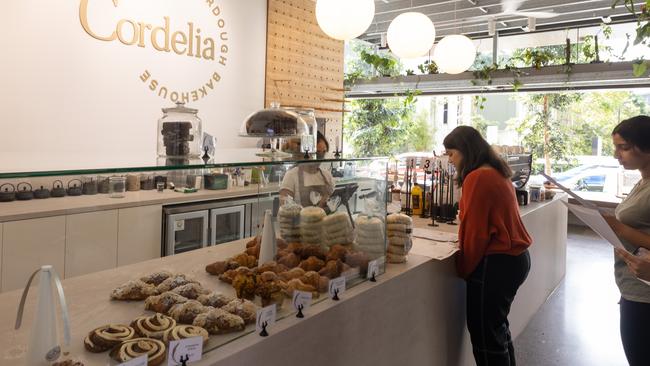 The sweet-filled counter at Cordelia Sourdough Bakehouse. Picture: David Kelly