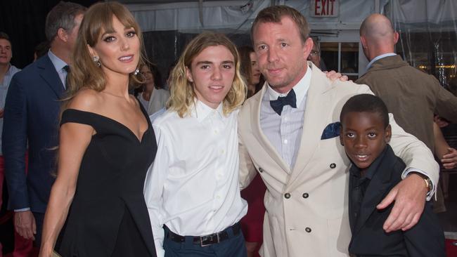 Jacqui Ainsley, Rocco Ritchie, Guy Ritchie and David Ciccone Ritchie together in 2015.