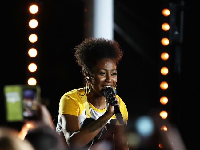 Birmingham rapper Lady Sanity performed as part of Birmingham’s starring role in the ceremony. Picture: AAP/Darren England