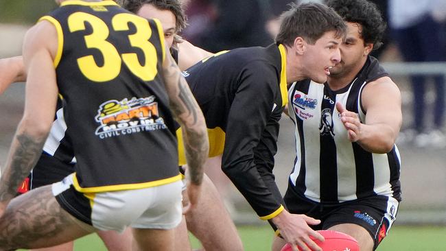 Angus Nolte in action for Kyneton. Picture: George Sal