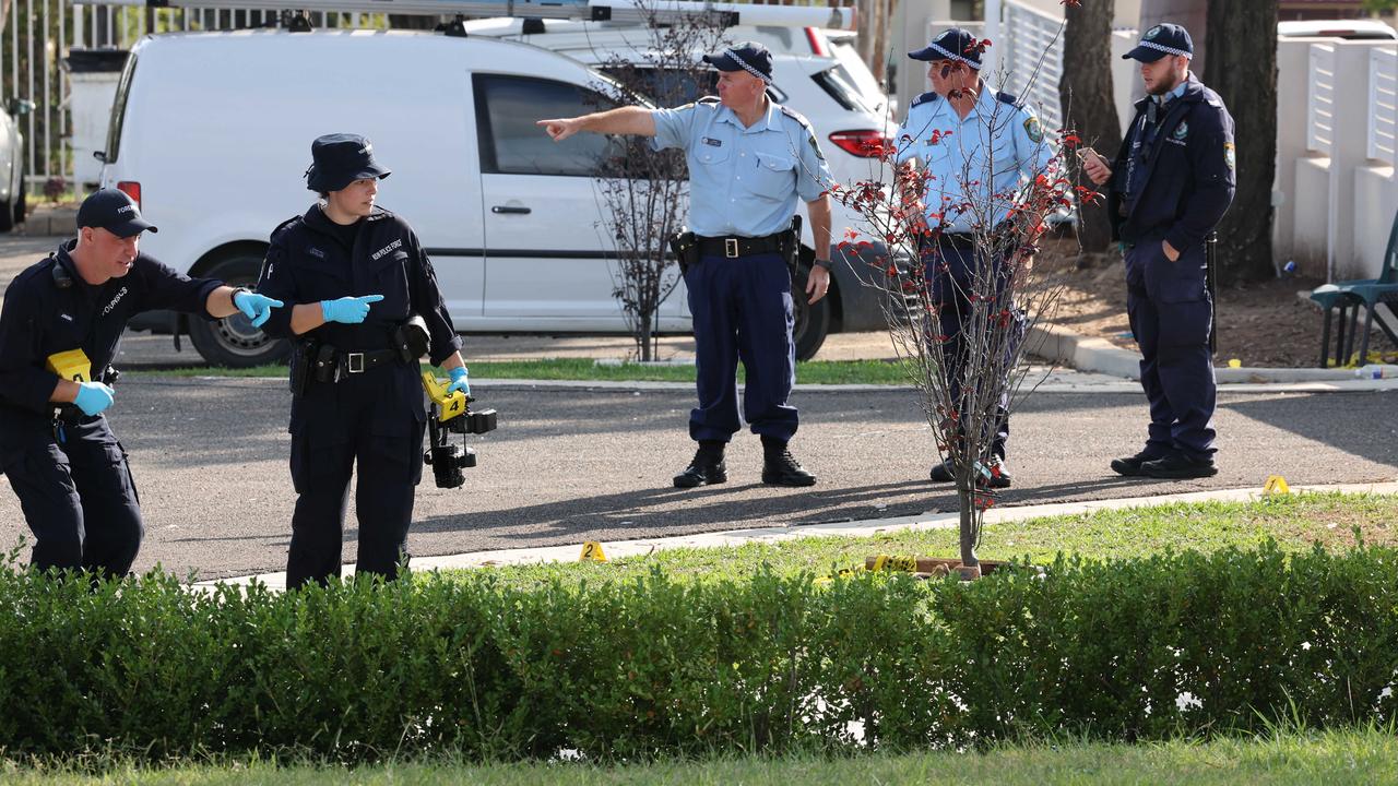 NSW Police Forensics at the scene the day after an angry mob surrounded the church. Picture: Rohan Kelly