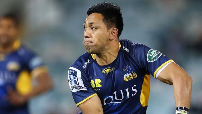 CANBERRA, AUSTRALIA - JULY 16: Christian Lealiifano of the Brumbies in action during the round 17 Super Rugby match between the Brumbies and the Force at GIO Stadium on July 16, 2016 in Canberra, Australia.  (Photo by Mark Nolan/Getty Images)