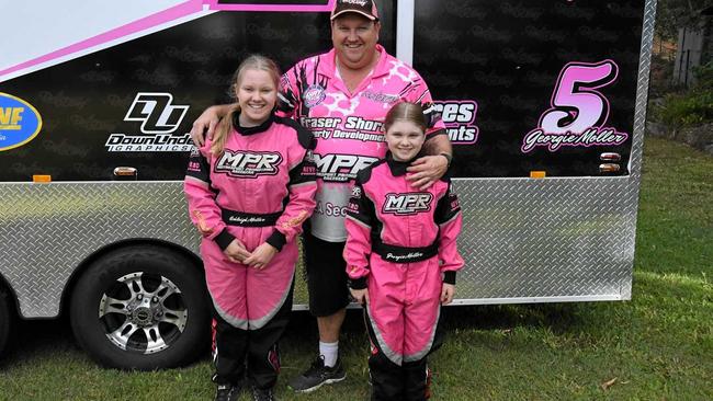 BRAVE BATTLER: Wayne Moller with his daughters, Ashleigh and Georgie Moller. Picture: Brendan Bowers