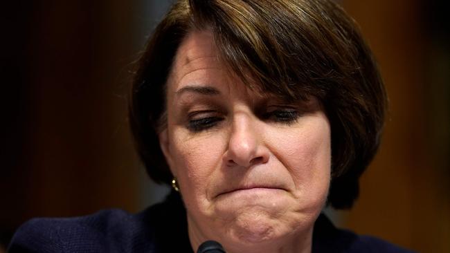 Senator Amy Klobuchar questions nominee Brett Kavanaugh. Picture: AFP