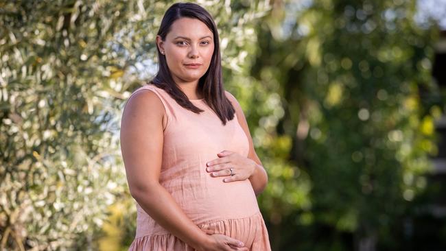 First-time mum Tanya Bilandzic said she was feeling anxious about the fate of Dandenong Hospital’s maternity ward. Picture: Jake Nowakowski