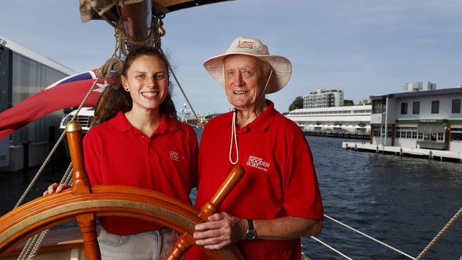 Volunteers Amillie White and John Kelly. Call for volunteers ahead of the Australian Wooden Boat Festival 2025. Picture: Nikki Davis-Jones