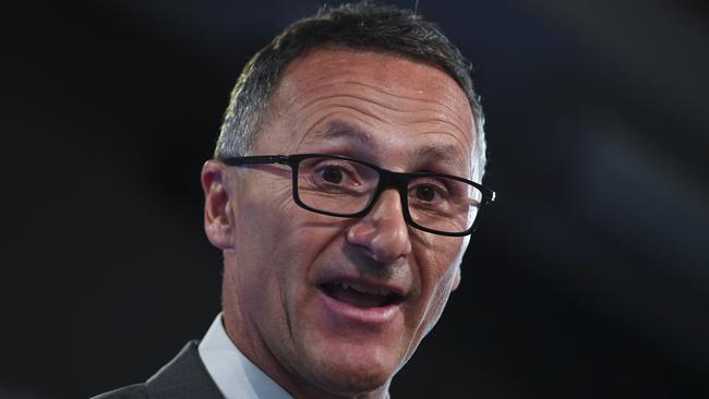 Australian Greens leader Richard Di Natale during his address to the National Press Club in Canberra, Wednesday, April 4, 2018.(AAP Image/Lukas Coch) NO ARCHIVING