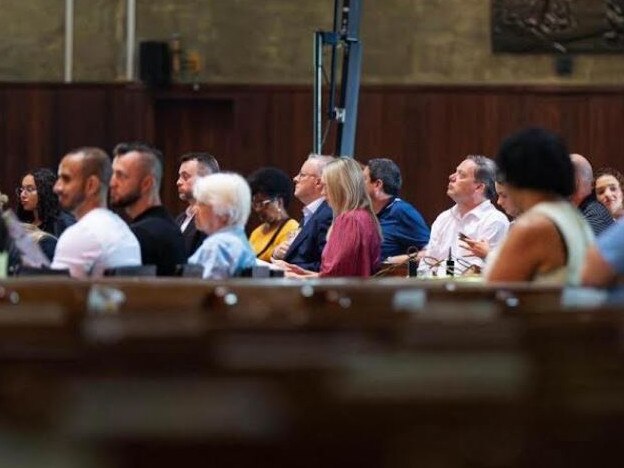 Mr Albanese and his fiancee attended Sunday mass at Cathedral Metropolitana de São Sebastião do Rio de Janeiro in Brazil. Picture: Prime Minister’s Office