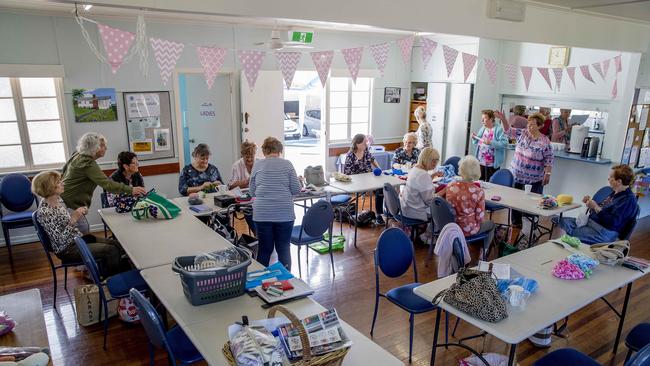 Inside CWA Mermaid Beach during their weekly Wednesday get together. Photo: Jerad Williams