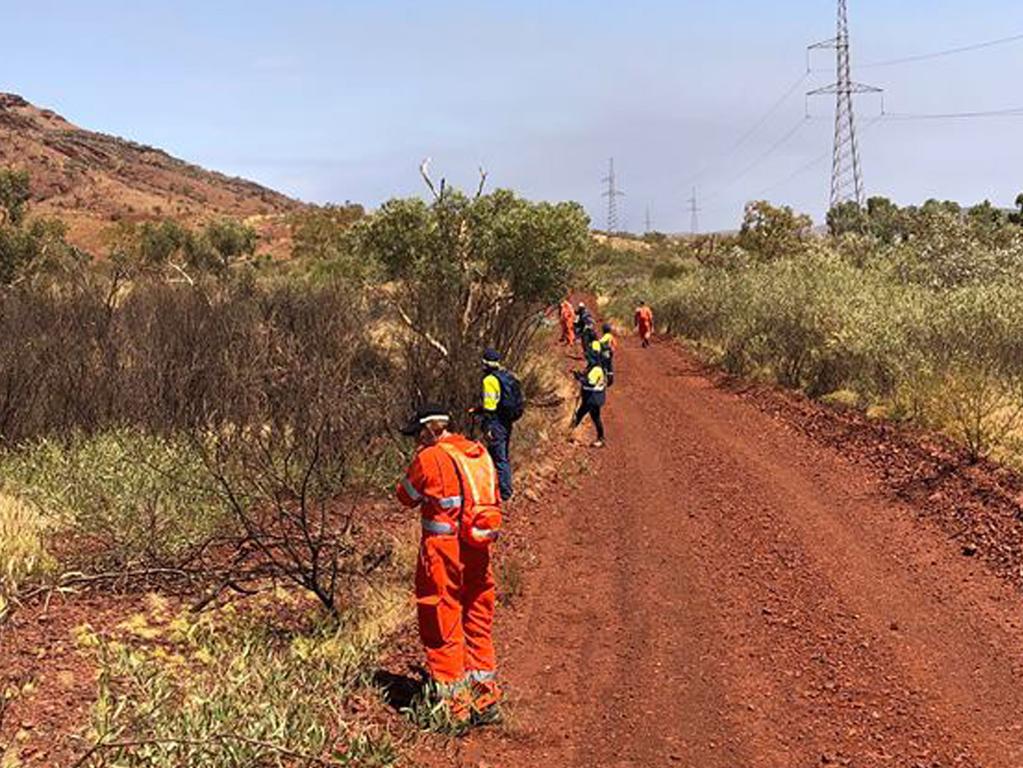 SES volunteers work on Tuesday to find clues. Picture: WA Police