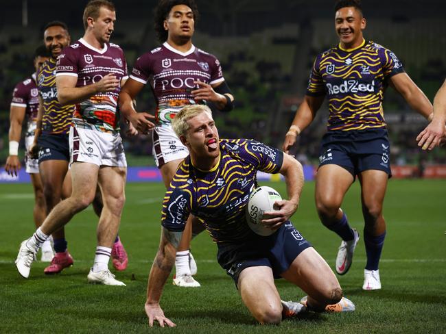 Cameron Munster was in everything for the Storm on the night. Picture: Daniel Pockett/Getty Images