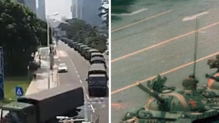 troops in shenzhen and tankman