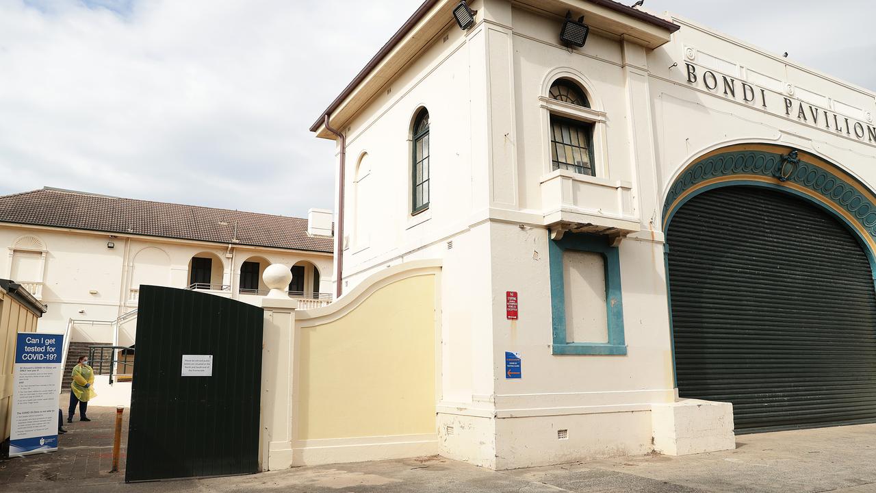 A COVID-19 testing clinic at Bondi Pavilion in Sydney’s eastern suburbs. Picture: Mark Metcalfe/Getty Images