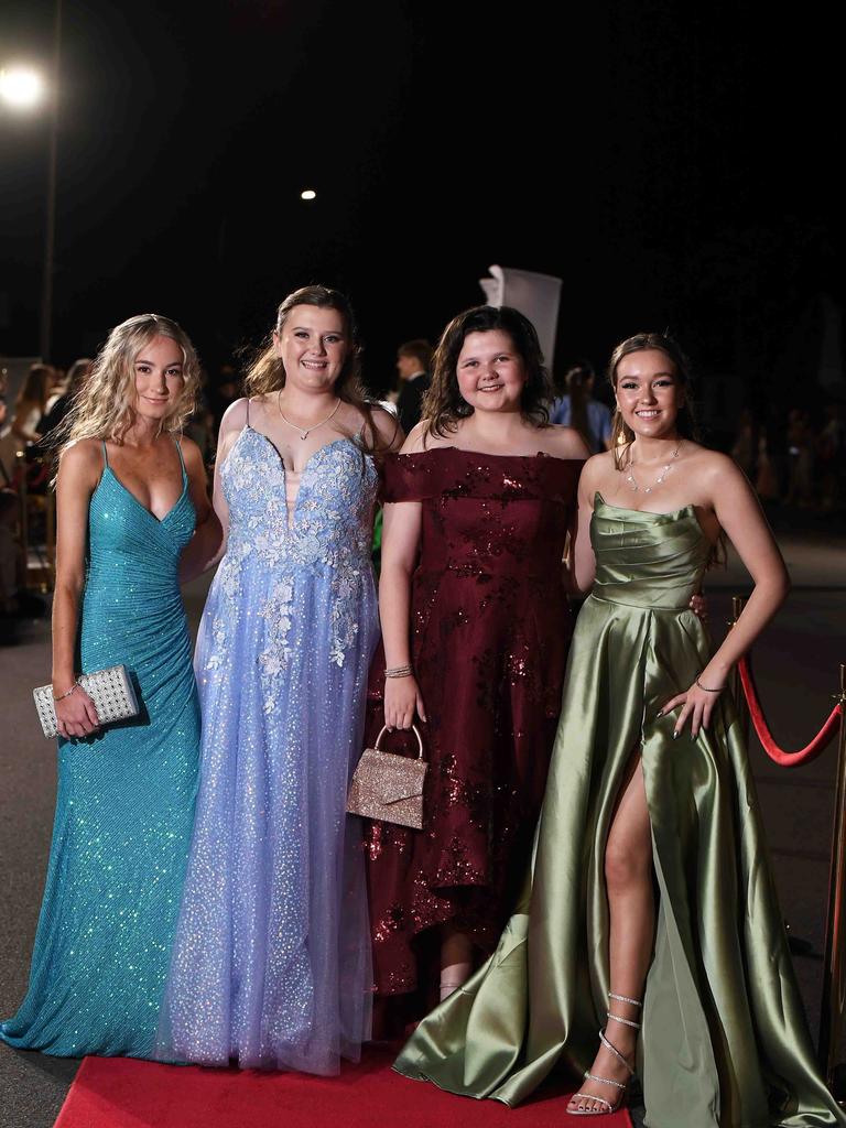 Lily Spencer, Abby Shipp, Bianca Piggott & Alyssa Hunt at Xavier Catholic College year 12 formals. Picture: Patrick Woods.