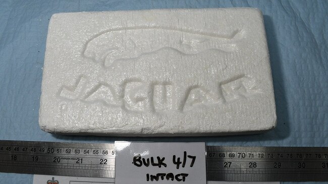 A cocaine brick from inside the safe in the welder. Picture: Australian Federal Police.