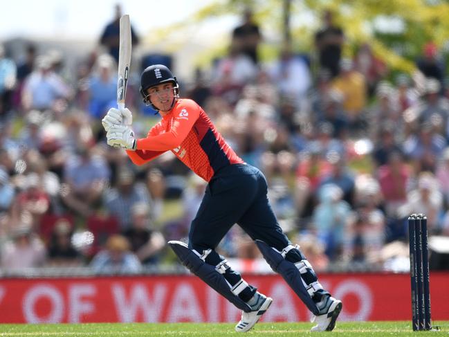 NELSON, NEW ZEALAND - NOVEMBER 05: Tom Banton of England bats during game three of the Twenty20 International series between New Zealand and England at Saxton Field on November 05, 2019 in Nelson, New Zealand. (Photo by Gareth Copley/Getty Images)