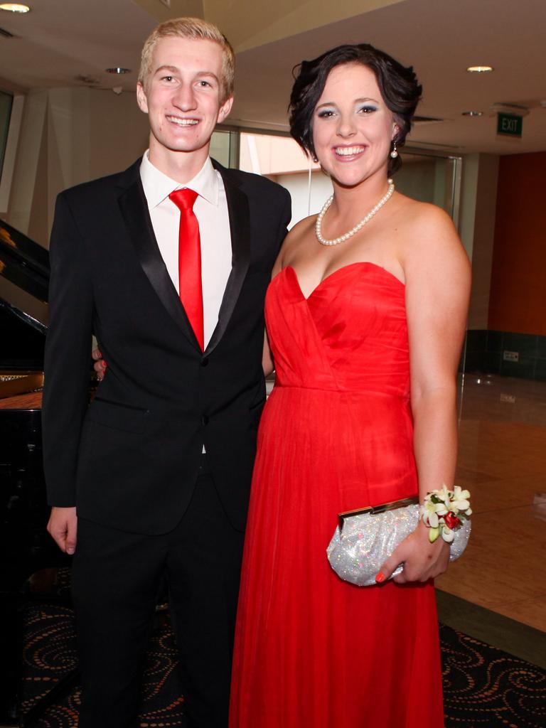 Josh Lennartz and Caitlin Wooding at the 2013 Our Lady of the Sacred Heart Catholic College formal. Picture: NT NEWS