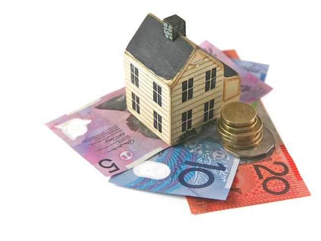 Home loan with dollars and coins from Australia. housing, Australian money, generic property