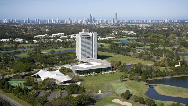  Aerial photo of Royal Pines Resort. 