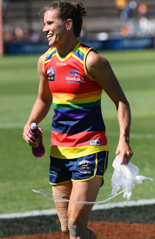 Chelsea Randall re-injured her hamstring in the weekend’s clash. Picture: Getty Images