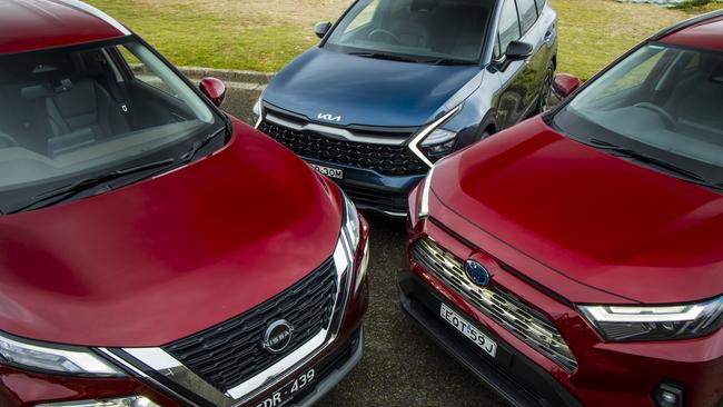 Photo of the Nissan X-Trail, Kia Sportage and Toyota RAV4. (Picture: Thomas Wielecki)