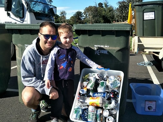 Hume residents divert their recyclables from landfill during the city's first fortnightly pop-up collection day at Craigieburn. Picture: Supplied